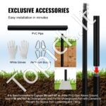 6 m teleskopinių vėliavų stiebų rinkinys, aliuminio, juodas - Image 6