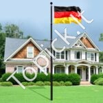 6 m teleskopinių vėliavų stiebų rinkinys, aliuminio, juodas - Image 3