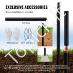 7,6 m teleskopinių vėliavų stiebų rinkinys, aliuminio, juodas - Image 5