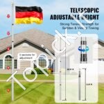 6 m teleskopinių vėliavų stiebų rinkinys, aliuminio, sidabro spalvos - Image 8