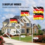 6 m teleskopinių vėliavų stiebų rinkinys, aliuminio, sidabro spalvos - Image 7