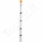 6 m teleskopinių vėliavų stiebų rinkinys, aliuminio, sidabro spalvos - Image 2