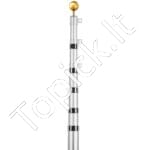 9 m teleskopinis aliuminio vėliavos stiebas, sidabrinis - Image 2