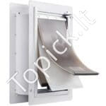 Sieninės naminių gyvūnėlių durelės su užraktu, 3 magnetai, metalinis rėmas, didelės. - Image 2