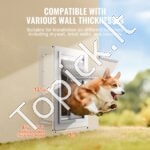 Sieninės naminių gyvūnėlių durelės su užraktu, 3 magnetai, metalinis rėmas, mažos. - Image 7