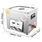 10L ultragarsinis valytuvas su šildytuvu ir laikmačiu, juvelyrinių dirbinių, laikrodžių, žiedų, dantų ir stiklo valymui - Image 3