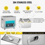 6,5 l ultragarso valytuvas su šildytuvu ir laikmačiu, juvelyrinių dirbinių, akinių, žiedų, dantų protezų ir muzikos instrumentų valymui - Image 2