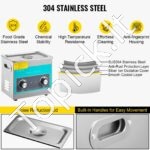 3 L ultragarsinis valytuvas su šildytuvu ir laikmačiu, juvelyrinių dirbinių, laikrodžių, žiedų, dantų ir stiklo valymui - Image 3