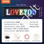 38 × 10 cm programuojamas P5 Full Color LED ženklas - Image 4