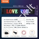 68 × 12 cm programuojamas P6 Full Color LED ženklas - Image 4