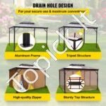 3 × 3 m ruda pavėsinė su tinkleliu ir dviejų pakopų stogu. - Image 4