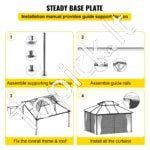 3 × 3 m ruda pavėsinė su tinkleliu ir dviejų pakopų stogu. - Image 3