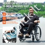 Sulankstomas neįgaliųjų vėžimėlis 1080x635x920 mm, 113,4 kg apkrova - Image 5