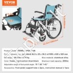 Sulankstomas neįgaliųjų vėžimėlis 1080x635x920 mm, 113,4 kg apkrova - Image 3