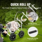 Žarnos ritės vežimėlis, talpina 91 m, 16 mm žarnos, su 4 ratais, plieninis, su krepšeliu. - Image 6