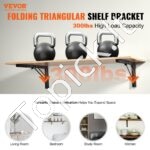 2 vnt. sulankstomi lentynų laikikliai, 24" L, matinis juodas, 5 mm storio, 136,08 kg apkrova - Image 9