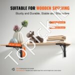 2 vnt. sulankstomi lentynų laikikliai, 24" L, matinis juodas, 5 mm storio, 136,08 kg apkrova - Image 8