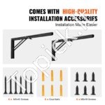 2 vnt. sulankstomi lentynų laikikliai, 24" L, matinis juodas, 5 mm storio, 136,08 kg apkrova - Image 5