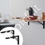 2 vnt. sulankstomi lentynų laikikliai, 24" L, matinis juodas, 5 mm storio, 136,08 kg apkrova - Image 3