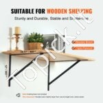 12 vnt. plaukiojančių lentynų laikikliai, 18x12, matinis juodas, 3 mm storio, 72,57 kg apkrova - Image 8