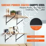 12 vnt. plaukiojančių lentynų laikikliai, 18x12, matinis juodas, 3 mm storio, 72,57 kg apkrova - Image 7