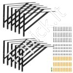 12 vnt. plaukiojančių lentynų laikikliai, 18x12, matinis juodas, 3 mm storio, 72,57 kg apkrova - Image 2