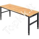 Darbo stalas 122 x 61 x 97 cm, aukštis 72-97 cm, 900 kg galia, su lizdais ir kojų pagalvėlėmis - Image 2