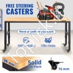 Darbo stalas 155 x 51 cm, aukštis 80-105 cm, 720 kg talpa, su lizdais ir ratukais - Image 5