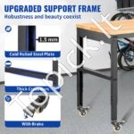 Darbo stalas 155 x 51 cm, aukštis 80-105 cm, 720 kg talpa, su lizdais ir ratukais - Image 4