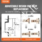 Dvigubų durų rankenų rinkinys, matinė juoda, kvadratinė, su apverčiama svirtimi ir užraktu. - Image 9