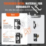 Dvigubų durų rankenų rinkinys, matinė juoda, kvadratinė, su apverčiama svirtimi ir užraktu. - Image 8