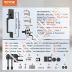 Dvigubų durų rankenų rinkinys, matinė juoda, kvadratinė, su apverčiama svirtimi ir užraktu. - Image 4