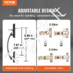 Dvigubų durų išlenktos rankenos, matinė juoda, su užraktu. - Image 9