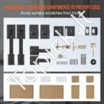 Dvigubų durų išlenktos rankenos, matinė juoda, su užraktu. - Image 7