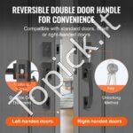 Dvigubų durų išlenktos rankenos, matinė juoda, su užraktu. - Image 6