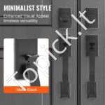 Dvigubų durų išlenktos rankenos, matinė juoda, su užraktu. - Image 5