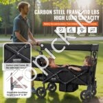 Sulankstomas papludimio vežimėlis, dvivietis, 25 kg, juodas - Image 7