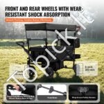 Sulankstomas papludimio vežimėlis, dvivietis, 25 kg, juodas - Image 6