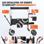 Sulankstomas papludimio vežimėlis, dvivietis, 25 kg, juodas - Image 4