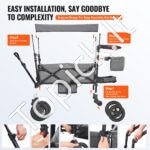 Sulankstomas papludimio vežimėlis, dvivietis, 25 kg, tamsiai pilkas - Image 4