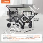 Sulankstomas papludimio vežimėlis, dvivietis, 25 kg, tamsiai pilkas - Image 3