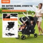 Sulankstomas dvivietis vaikų vežimėlis, juodas - Image 9