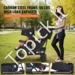 Sulankstomas dvivietis vaikų vežimėlis, juodas - Image 8