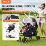 Dvivietis vaikų vežimėlis 1200x535x1020mm, šviesiai pilka/juoda - Image 9