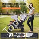 Dvivietis vaikų vežimėlis 1200x535x1020mm, šviesiai pilka/juoda - Image 8