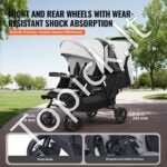 Dvivietis vaikų vežimėlis 1200x535x1020mm, šviesiai pilka/juoda - Image 7