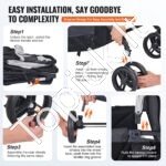 Dvivietis vaikų vežimėlis 1200x535x1020mm, šviesiai pilka/juoda - Image 5