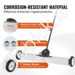 25 kg riedantis magnetinis šlavėjas, 61 cm su teleskopine rankena - Image 5