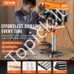 Stalinis gręžtuvas 254 mm, 6,2 A indukcinis variklis, 550 W, 5 greičiai (510-2430 rpm), 0-45° pakreipiamas stalas - Image 9