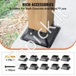 10 vnt. 101,6x101,6 mm stulpų bazės laikiklių, plieniniai, milteliniu būdu dengti. - Image 5